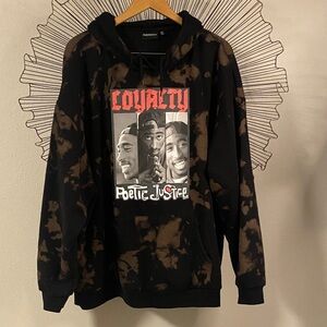 Chemistry Hoodie Tupac Black & Brown Bleach Dyed poetic Justice Size 3X